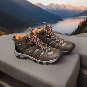 KEEN Koven Women's Waterproof Mid Hiking Boots Dark Earth/Arabesque Size 7.5M
